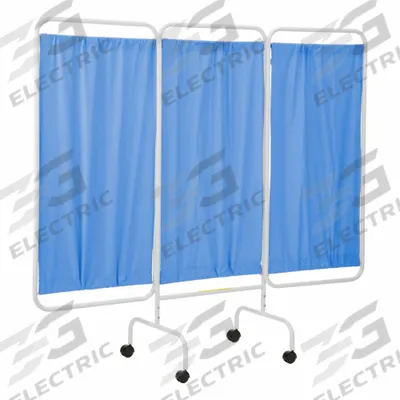 R&B WIRE PRODUCTS Privacy Screen: 3 Panels, Vinyl, Blue - Rolling Privacy Screens