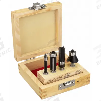 APPROVED VENDOR Router Bit Set: Fractional Inch, 4 Pieces - Carbide-Tipped Router Bit Sets