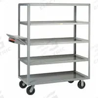 LITTLE GIANT Utility Cart: 3,600 lb, 5 Shelves, 64 in L x 24 in W x 65 in H Overall Dim, Flat (MPN 5ML-2448-6PH-WSP). Key specifications — Caster Wheel/Tread Material: Phenolic; Brand: LITTLE GIANT; Caster/Wheel Configuration: (2) Swivel.