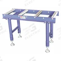 DAYTON Material Support Table: 14 1/8 in Roller Wd, 17 3/8 in Overall Wd, 25 1/2 in Min. Ht, Steel (MPN 53UH23). Key specifications — Brand: DAYTON; Stand Material: Steel; Color: Gray; Overall Length: 3 ft 4 in.