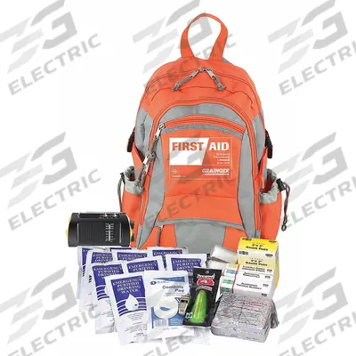 FIRST AID ONLY Emergency Medical Kit: 63 Components, Fabric, Bag, Orange, No Medication Included - Backpack Trauma Kits