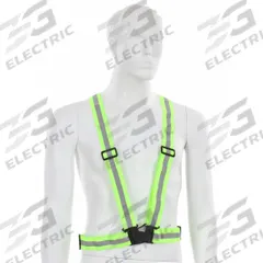 MCR SAFETY High-Visibility Sash: Polyester, Buckle, Fully Adj, Fluorescent Lime, Universal (MPN HVS18). Key specifications — Material: Polyester; Color: Fluorescent Lime; Features: Fully Adjustable; Size: Universal; Brand: MCR SAFETY; Closure: Buckle.