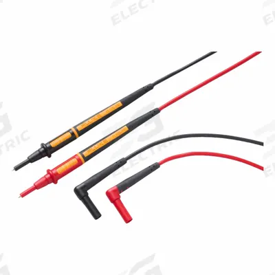 FLUKE Test Leads: CAT II 1000V/CAT III 1000V/CAT IV 600V, Std Probe, Shrouded Banana Plug - Test Leads with Probes