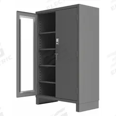 DURHAM MFG Storage Cabinet: 60 in x 24 in x 78 in, Legs, 4 Adj Shelves, Gray, Gray, Swing (MPN 3704CXC-BLP4S-95). Key specifications — Base Type: Legs; Cabinet Color: Gray; Frame Assembled: Assembled; Brand: DURHAM MFG.