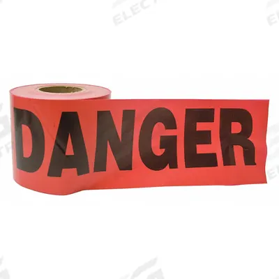 APPROVED VENDOR Barricade Tape: 300 ft Lg, 3 in Wd, Danger Legend, Polyethylene - General Danger Messaging Barrier Tape