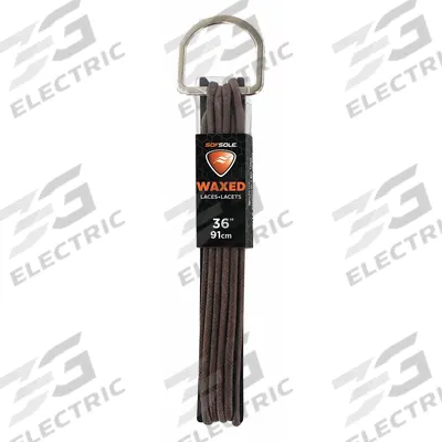 SOF SOLE Boot and Shoe Laces: 84907, Brown, Cotton, 36 in Overall Lg, Round, Tie - Boot & Shoe Laces