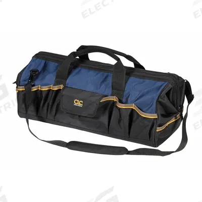 CLC Tote Bag: 24 in W x 11 in D x 12 in H, Black, Polyester, 32 Pockets - Polyester Wide-Mouth Tool Bags