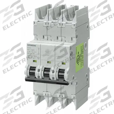 Siemens Miniature Circuit Breaker: 15 A Amps, 60V DC, 10 kA, Screw Clamp - C-Curve, 3-Pole UL489 DIN Rail-Mount Miniature Circuit Breakers