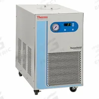 THERMO SCIENTIFIC Recirculating Chiller: -10°C, 1000 W, Refrigerated, 3.6 gpm Flow Rate, 115V AC (MPN 197212010000). Key specifications — Brand: THERMO SCIENTIFIC; Pump Type: Positive Displacement; Display Type: LED; Temperature Accuracy Tolerance: +/-0.1°C; Voltage: 115V AC; Min Temp Setting: -10 °C.
