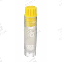 APPROVED VENDOR Cryogenic Vial: Cryogenic, Polypropylene, 2 mL, Yellow, 12 mm Body Dia, Sterile (MPN W985919). Key specifications — Sub-brand: CryoELITE(TM); Self-Standing: Self-Standing; Closure Color: Yellow; Brand: APPROVED VENDOR; Vial Type: Cryogenic; Body Color: Off-White; Includes Closure: Yes; Bottom Shape: Round.