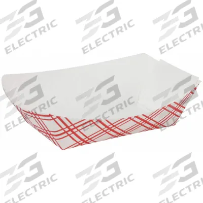 APPROVED VENDOR Disposable Food Tray: 1 Compartments, 1 1/4 in Ht, 4 1/4 in Wd, Red - Paper Food Trays