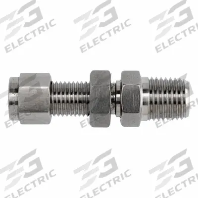 BRENNAN INDUSTRIES Compression Fitting Straight: 1/4 in OD x 1/4 in Pipe Fitting - Clean & Bagged Single-Ferrule Stainless Steel Fittings
