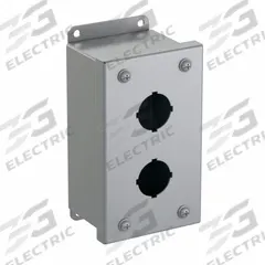 HAMMOND Push Button Enclosure: 30mm, 2 Holes, Carbon Steel, NEMA 12/13 (MPN 1435B). Key specifications — attr211299: HAMMOND; attr1043605: Indoor Dust & Water Droplets.