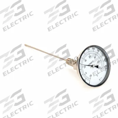 APPROVED VENDOR Dial Thermometer: 0°F to 250°F /-20°C to 120°C, 9 in Stem Lg - Adjustable-Angle Thread-Mount Dial Thermometers