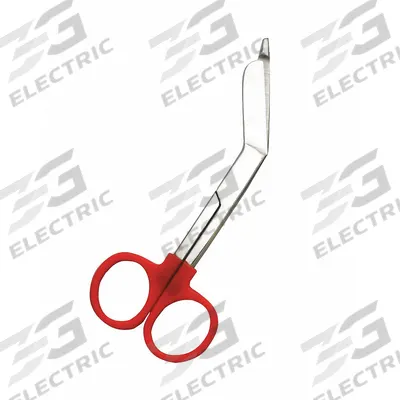 EMI Colorband Scissor: Bandage Scissors, Stainless Steel, Angled, Plastic, 5 1/2 in Overall Lg - Standard Bandage Scissors