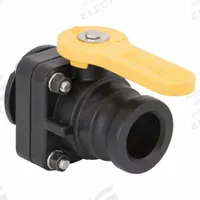 BANJO Manual Two-Way Ball Valve: 2 in, Polypropylene, Straight, Flange x Flange, Two-Piece, Lever (MPN VSF200CF). Key specifications — Brand: BANJO; Handle: Lever.