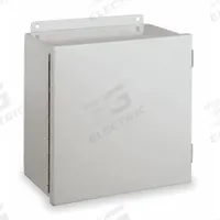 WIEGMANN Enclosure: Steel, 10 in x 8 in x 4 in, NEMA 12/13, Solid Cover, Hinged (MPN B100804CH). Key specifications — Brand: WIEGMANN; Closure Method: Clamps; Knockouts: Not Included.