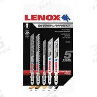 LENOX Jig Saw Blade Set: T Shank, For Wood Workpiece Material, 5 Pieces, 10/14/20/24/6, 5 PK (MPN 1994456). Key specifications — attr1132213: (1) Thin Metal Blades; attr1132208: LENOX.