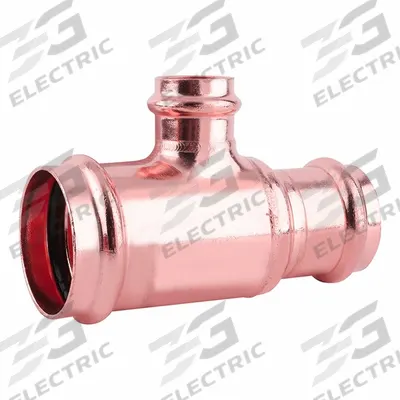 APPROVED VENDOR Crimp Tee Fitting: Tee, 3/4 in CTS x 1/2 in CTS x 1/2 in CTS size - Plumbing Copper & Bronze Press Tube Fittings