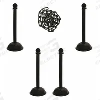 APPROVED VENDOR Barrier Post Kit: Black Chain Color, 30 ft Chain Lg, 6 Posts, Black Post Color (MPN 71303-4). Key specifications — attr981817: Black; attr981800: Black.