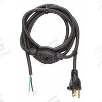 APPROVED VENDOR Power Cord: 8 ft Lg, 3/14, 5-15P Plug, Bare Wire Receptacle, SJO, Rubber, 125V AC (MPN 1TNB2). Key specifications — attr1326987: APPROVED VENDOR; attr1326973: Rubber.