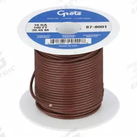 GROTE Primary Automotive Wire: GPT, 100 ft, 1 Conductor, 16 AWG, Brown, 60 V Volt, SAE J1128 (MPN 87-8001). Key specifications — Brand: GROTE.