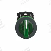 SCHNEIDER Selector Switch: 30 mm Panel Mounting Size, 3 Positions, Short Lever, 1NO/1NC (MPN XB5FK133M5). Key specifications — AC Contact Rating: 1.2 A @ 600 V; Action: Maintained/Maintained/Maintained; Cam: No Cam Included; DC Contact Rating: 0.1 A @ 600 V; Hazardous Location Specification: Not Rated; Operator Head Material: Plastic; Operator Head Type: Short-Handled Knob; Operator Illumination: Illuminated.