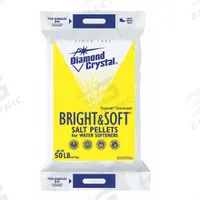 DIAMOND CRYSTAL Water Softener Salt: Bright and Soft, Pellets, 50 lb, Bag, Sodium Chloride (MPN 6141550). Key specifications — Manufacturer Part Number: 6141550; Display Sell UOM: EA; Container Type: Bag; Brand: DIAMOND CRYSTAL.