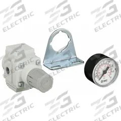 SMC Compressed Air Regulator: Aluminum, 1/8 in Rc, 1 MPa Max Op Pressure, Knob, SMC Series (MPN AR20K-01BG-B). Key specifications — attr111664: Yes; attr111400: SMC; attr111627: SMC.