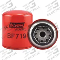 BALDWIN FILTERS Fuel Filter: Spin-On, 3 11/16 in Outside Dia, 3/4"-16 Thread Size, Cellulose, BF719. Key specifications — attr1137520: BF719; attr434022: BALDWIN FILTERS; attr427730: Cellulose; attr427731: G324-A Integral Gasket; attr1017112: Buses; attr1017113: R.V.I.