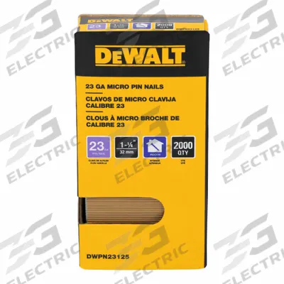 DEWALT Pin Nails: Pin Nails, Headless, Smooth, 1 1/4 in Overall Lg, Steel, Galvanized - Collated Trim, Pin, Finishing, & Brad Nails