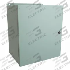 HAMMOND Electrical Enclosure: Steel, 16 in x 14 in x 10 in, NEMA 12/13/3R/4, w/Panel, Solid Cover (MPN EJ161410). Key specifications — Closure Method: Latches; Brand: HAMMOND; Knockouts: Not Included.