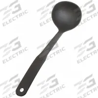 CRESTWARE Ladle: 3 oz Capacity, Nylon, Black, 12 in Overall Lg, Unfinished, 3 3/4 in Bowl Dia, NY11. Key specifications — Manufacturer Part Number: NY11; Color: Black; Material: Nylon; NSF Certified: No; Product Type: Ladle; Brand: CRESTWARE.