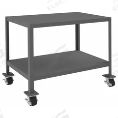 DURHAM MFG Work Table: Fixed Ht, Steel, 36 in x 24 in, 2,000 lb Overall Load Capacity (MPN MTM243630-2K295). Key specifications — Unit Type: Not Expandable or Modular; Assembly: Fully Assembled; Wheel Material: Phenolic; Frame Material Finish: Powder Coated; Mobility: Casters; Height Adjustability: Fixed Height; Caster Type: (4) Swivel Locking; Frame Construction: Welded Only.