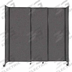 VERSARE Room Divider: 3 Panels, Opaque, Charcoal Gray Panel, 82 in Overall Ht, 86 in Overall Wd (MPN 1911007). Key specifications — Ballistic Standards: NIJ Level III-A; Frame Finish: Powder Coated; Frame Material: Aluminum; Mounting Location: Freestanding; Panel Color: Charcoal Gray; Panel Surface Material: Fabric.