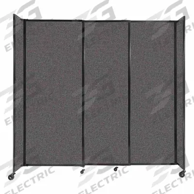 VERSARE Room Divider: 3 Panels, Opaque, Charcoal Gray Panel, 82 in Overall Ht - Bullet-Resistant Room Dividers