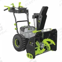 EGO Cordless Walk-Behind Snow Blower Kit: 200° Chute Turning Radius, Cordless, Manual, Switch Start (MPN SNT2405). Key specifications — Battery Capacity: 7.5 Ah; Speed Settings: Variable; Includes: (2) 7.5 Ah Battery; Brand: EGO.