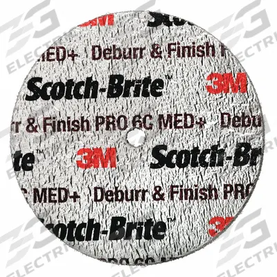 SCOTCH-BRITE Unitized Wheel: 3 in Dia x 1/2 in W, 1/4 in Arbor Hole, Ceramic, Medium - Cool-Cutting Final Finishing Wheels for All Materials