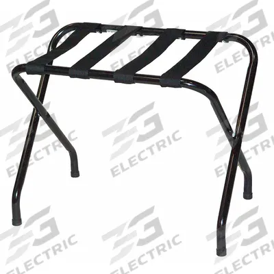 CSL Folding Luggage Rack: 200 lb Load Capacity, Black, Steel, 20 in Overall Ht - Flat-Top Luggage Rack