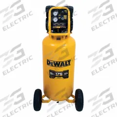 DEWALT Portable Electric Air Compressor: Quiet, Oil Free, 26 gal, Vertical, 2 hp, 4 cfm @ 90 psi (MPN DXCMSAC260). Key specifications — attr48686: Oil Free; attr48685: 120V; attr48678: 15A; attr48671: DEWALT; attr124308: Quiet (less than 75 dBA).