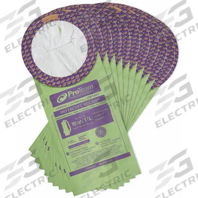 PROTEAM Vacuum Bag: ProTeam, Dry, Paper, 2-Ply, Std - Backpack Vacuum Bags