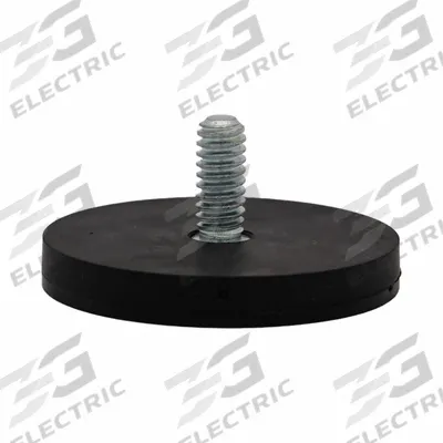 MAG DADDY Rubber Coated Magnet: Neodymium, 1 11/16 in Outside Dia, 1/4-20" Male Thread Tap Size - Threaded Rare Earth Magnets