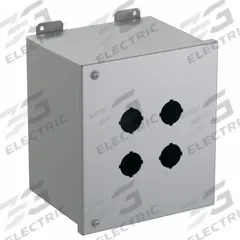 HAMMOND Push Button Enclosure: 30mm, 4 Holes, Carbon Steel, NEMA 12 (MPN 1489P4). Key specifications — attr211299: HAMMOND; attr1043605: Indoor Dust & Water Droplets.