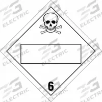 BRADY DOT Container Placard: 6, 10 3/4 in x 10 3/4 in, 10 3/4 in Label Ht, 10 3/4 in Label Wd (MPN 60390). Key specifications — Brand: BRADY; Message: 6.
