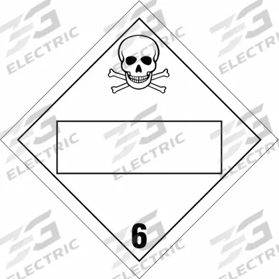 BRADY Container Placard: 6, 10 3/4 in x 10 3/4 in, 10 3/4 in Label Ht - Class 6: Toxic, Poison Inhalation & Infectious Substances