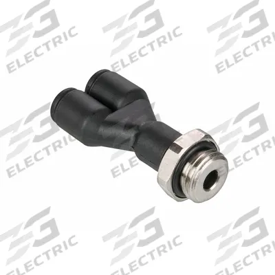 LEGRIS Push-Fit Wye Fitting: 5 mm Pipe x 6 mm OD x 6 mm OD Size, Polymer, 13/16 in Overall Lg - Nylon & Nickel-Plated Brass Tube Fittings
