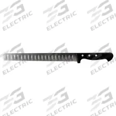 MERCER CUTLERY Slicer Knife: Granton Edge/Taper Ground Edge, 11 in Overall Lg, Steel Blade, Forged (MPN M23720). Key specifications — Sub-brand: Renaissance; Brand: MERCER CUTLERY; Blade Material: Steel; Blade Type: Granton Edge; Forged/Stamped: Forged; Handle Color: Black; Handle Material: Glass Reinforced Polyoxymethylene; Knife Type: Slicer.