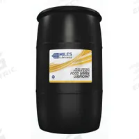 MILES LUBRICANTS Compressor Oil: 55 gal, Drum, 30 SAE Grade, 100 ISO Viscosity Grade, Food Grade (MPN MSF1552001). Key specifications — attr59744: 104; attr59746: 100; attr59736: Yes; attr59735: Drum; attr59738: Miles Advanced FG Comp Oil; attr59749: 30.
