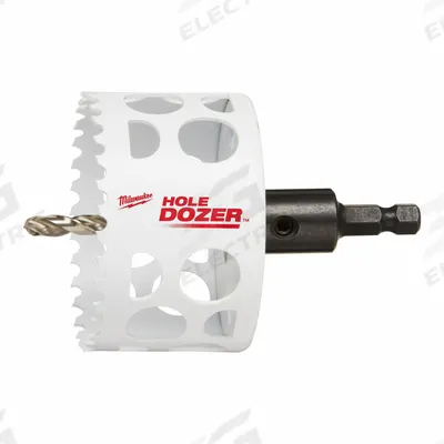 MILWAUKEE Hole Saw: 2 1/2 in Saw Dia., 3.5 Teeth per Inch, 1 13/16 in Max. Cutting Dp - Multi-Material-Cutting Hole Saws with Attached Arbor