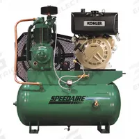 SPEEDAIRE Stationary Air Compressor: 2 Stage, 9.1 hp Engine, Kohler, 18.3 cfm, 30 gal Air Tank (MPN 40JJ58). Key specifications — attr50933: Kohler; attr86530: Recoil; attr50934: SPEEDAIRE.